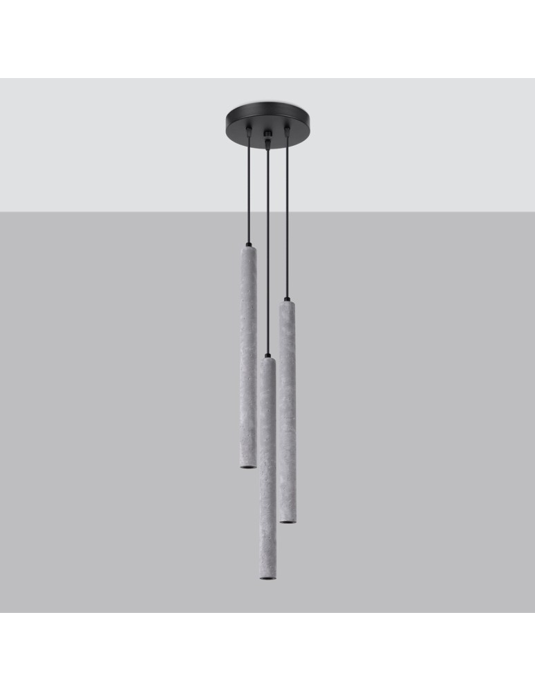 Pendant lamps - Sollux PASTELO 3P concrete pendant lamp SL.1273 - product kolory-swiatla.pl 2
