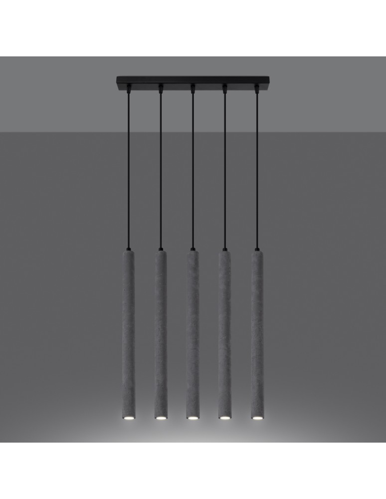 Pendant lamps - Sollux PASTELO 5L concrete pendant lamp SL.1274 - product kolory-swiatla.pl 3