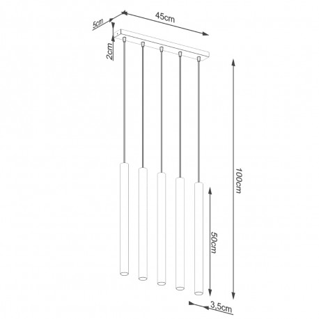 Sollux Lampa wisząca PASTELO 5L beton SL.1274