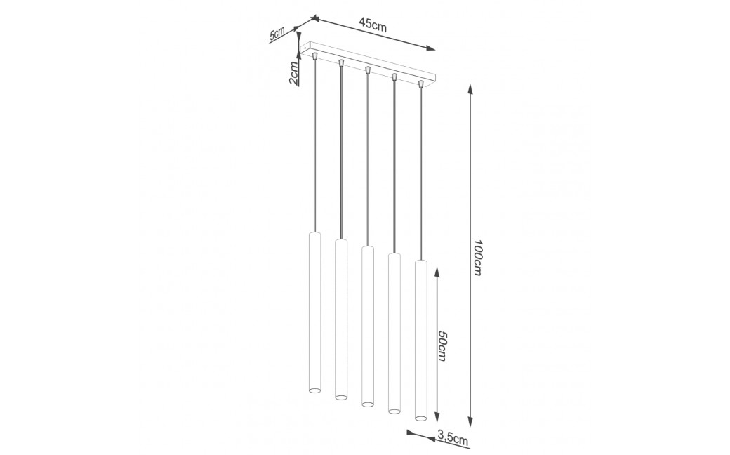 Sollux Lampa wisząca PASTELO 5L beton SL.1274