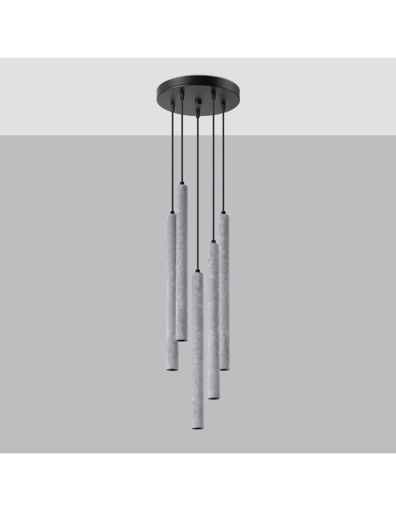 Pendant lamps - Sollux PASTELO 5P concrete pendant lamp SL.1275 - product kolory-swiatla.pl 2