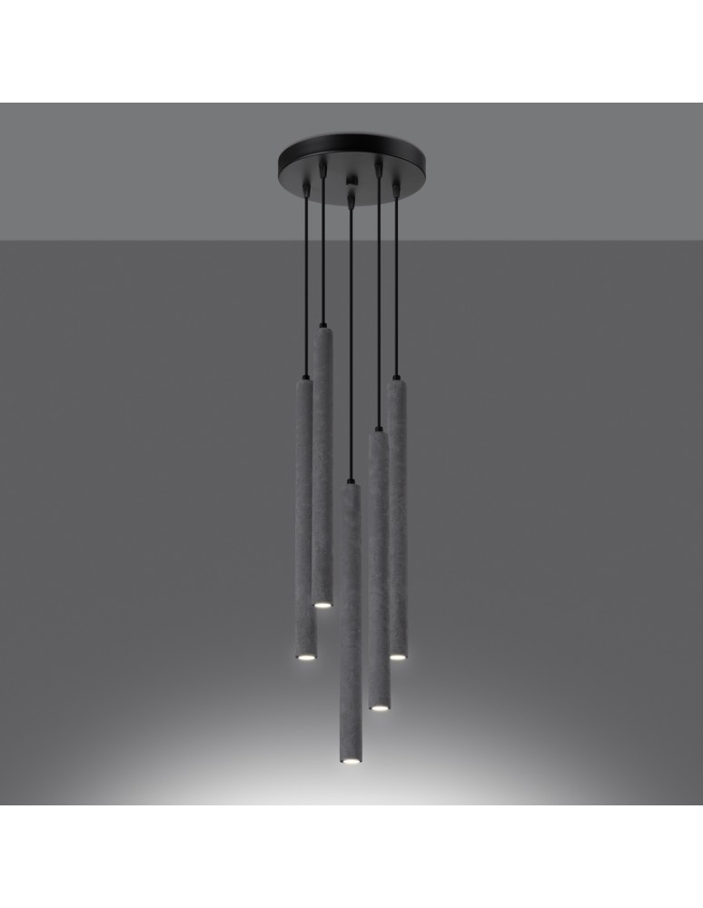 Pendant lamps - Sollux PASTELO 5P concrete pendant lamp SL.1275 - product kolory-swiatla.pl 3
