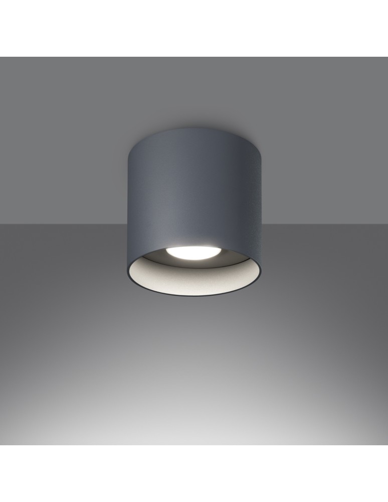 Round ceiling luminaires - Sollux Plafond MIKA gray SL.1282 - product kolory-swiatla.pl 3