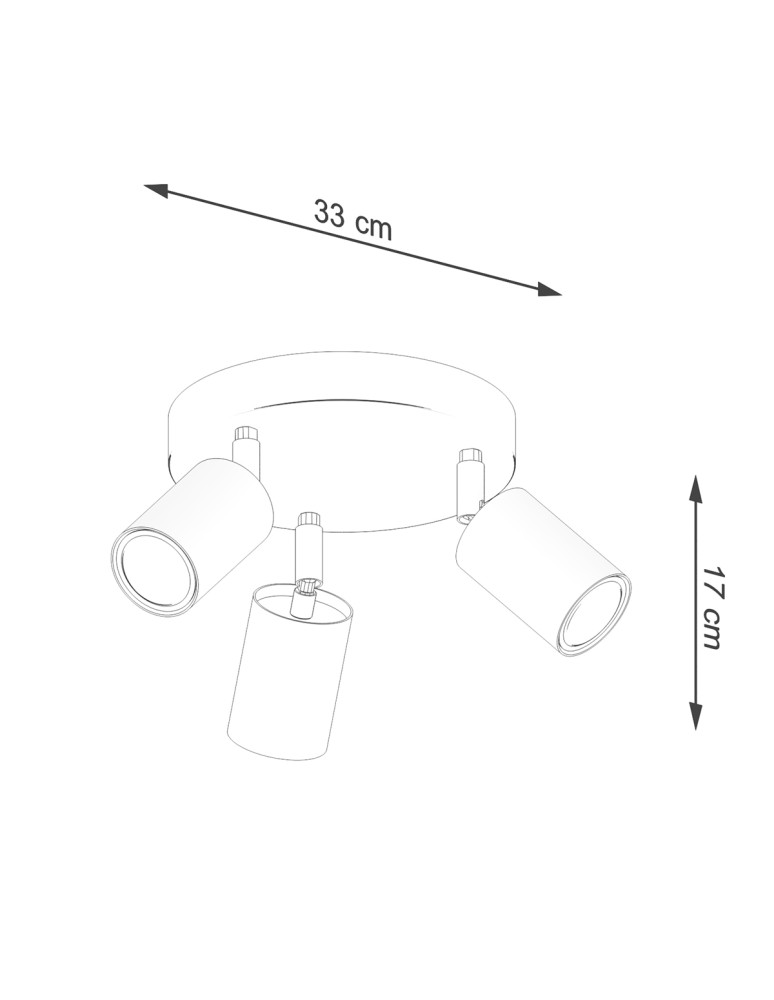 Adjustable ceiling lamps - spots - Sollux Plafond VERDO 3P white SL.1287 - product kolory-swiatla.pl 5