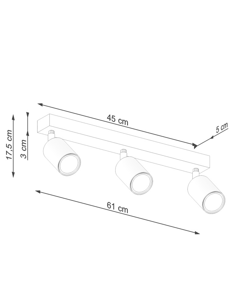 Adjustable ceiling lamps - spots - Sollux Plafond VERDO 3L white SL.1288 - product kolory-swiatla.pl 5