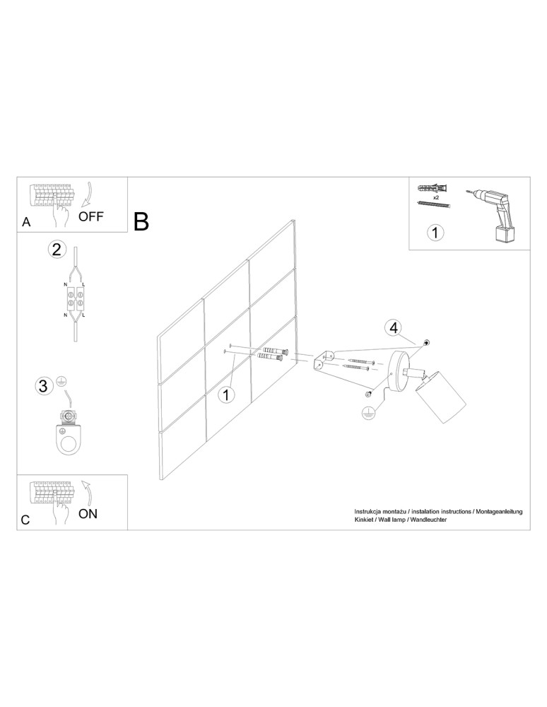 Wall lamps - Sollux Wall lamp VERDO black SL.1290 - product kolory-swiatla.pl 6