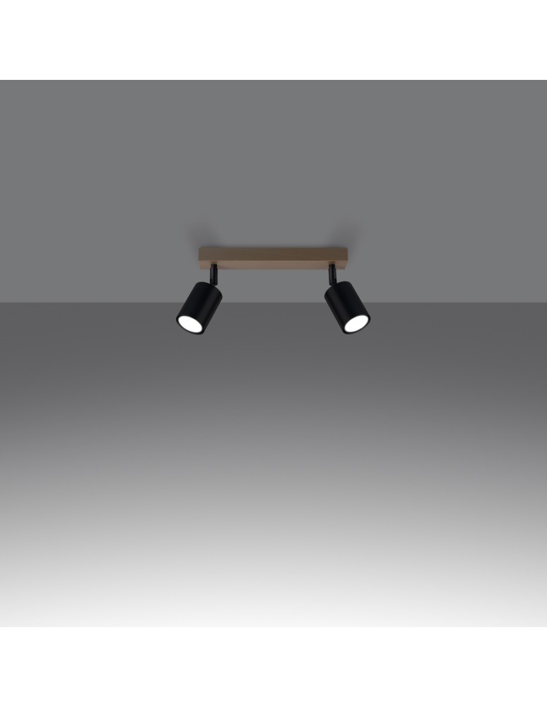 Adjustable ceiling lamps - spots - Sollux Plafond VERDO 2 black SL.1291 - product kolory-swiatla.pl 3