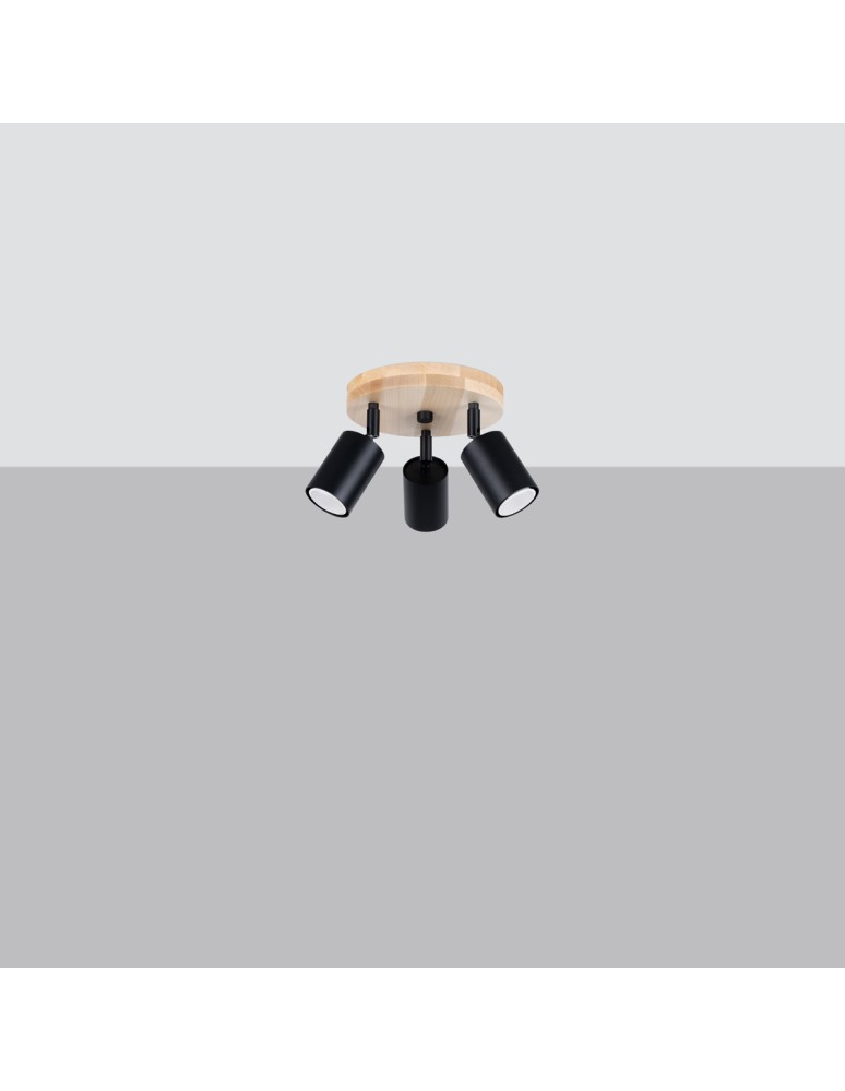 Adjustable ceiling lamps - spots - Sollux Plafond VERDO 3P black SL.1292 - product kolory-swiatla.pl 2