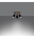 Adjustable ceiling lamps - spots - Sollux Plafond VERDO 3P black SL.1292 - product 3