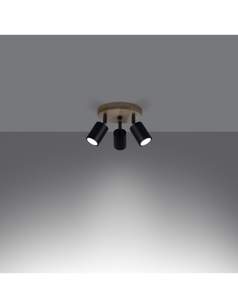 Adjustable ceiling lamps - spots - Sollux Plafond VERDO 3P black SL.1292 - product kolory-swiatla.pl 3