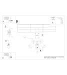 Adjustable ceiling lamps - spots - Sollux Plafond VERDO 3P black SL.1292 - product 6