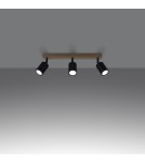 Adjustable ceiling lamps - spots - Sollux Plafond VERDO 3L black SL.1293 - product 3