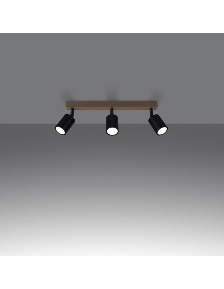 Adjustable ceiling lamps - spots - Sollux Plafond VERDO 3L black SL.1293 - product kolory-swiatla.pl 3
