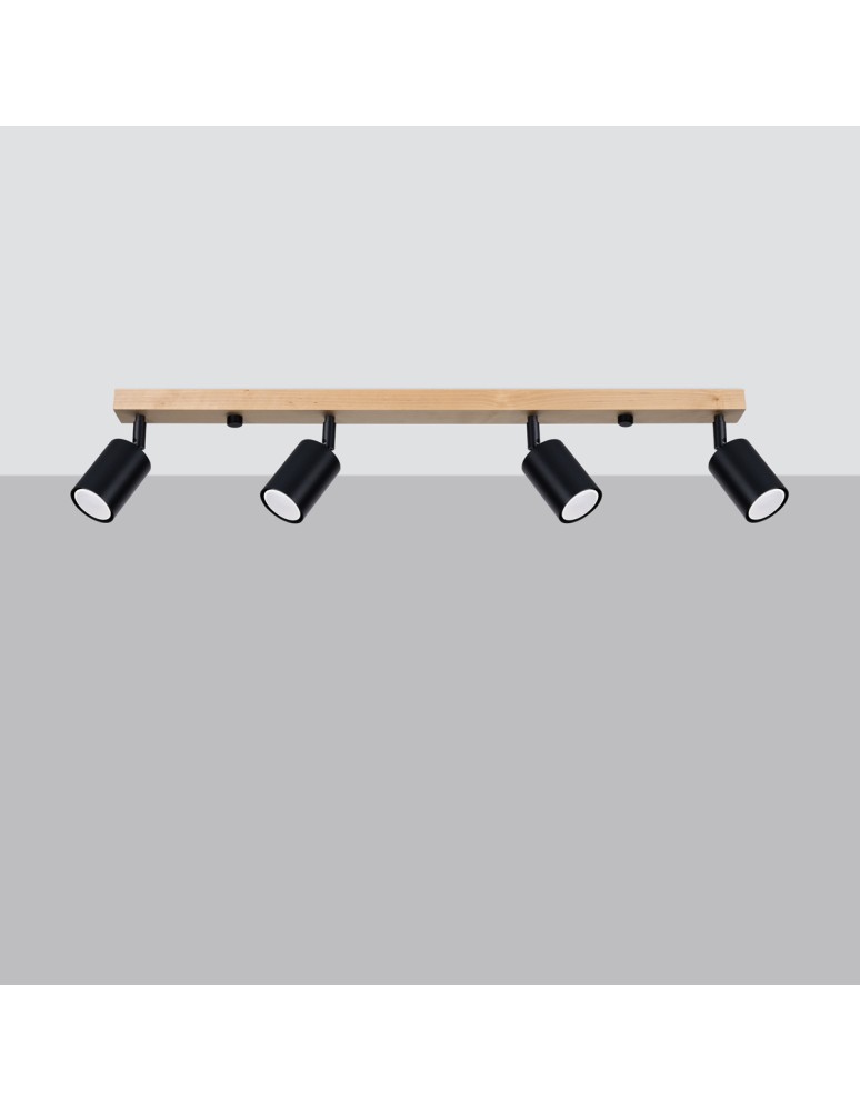 Adjustable ceiling lamps - spots - Sollux Plafond VERDO 4 black SL.1294 - product kolory-swiatla.pl 2