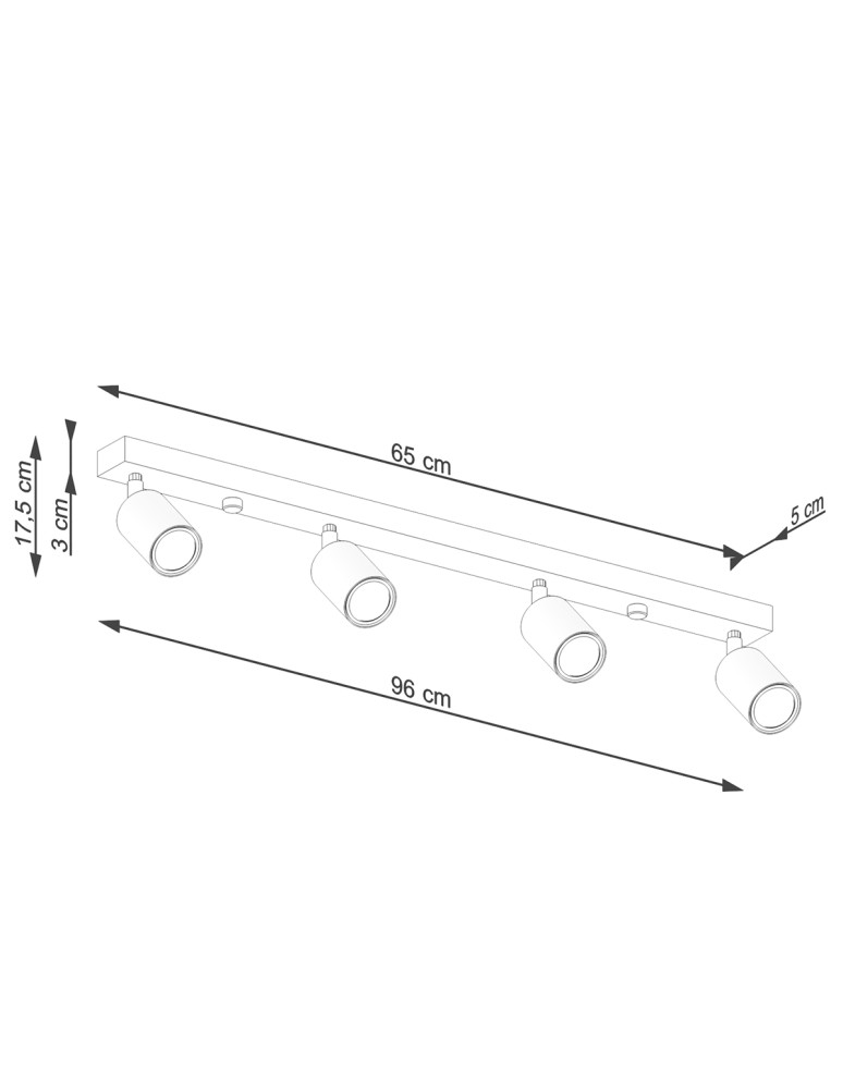 Adjustable ceiling lamps - spots - Sollux Plafond VERDO 4 black SL.1294 - product kolory-swiatla.pl 5