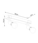 Adjustable ceiling lamps - spots - Sollux Plafond ZUCA 2 black SL.1296 - product 5