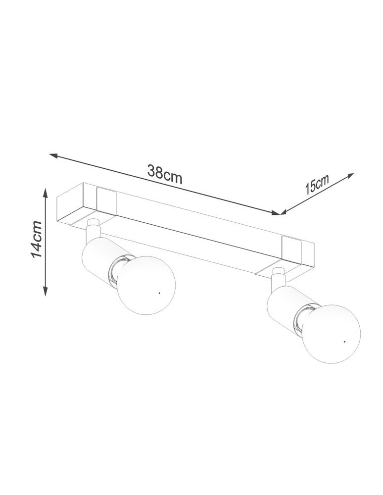 Adjustable ceiling lamps - spots - Sollux Plafond ZUCA 2 black SL.1296 - product kolory-swiatla.pl 5