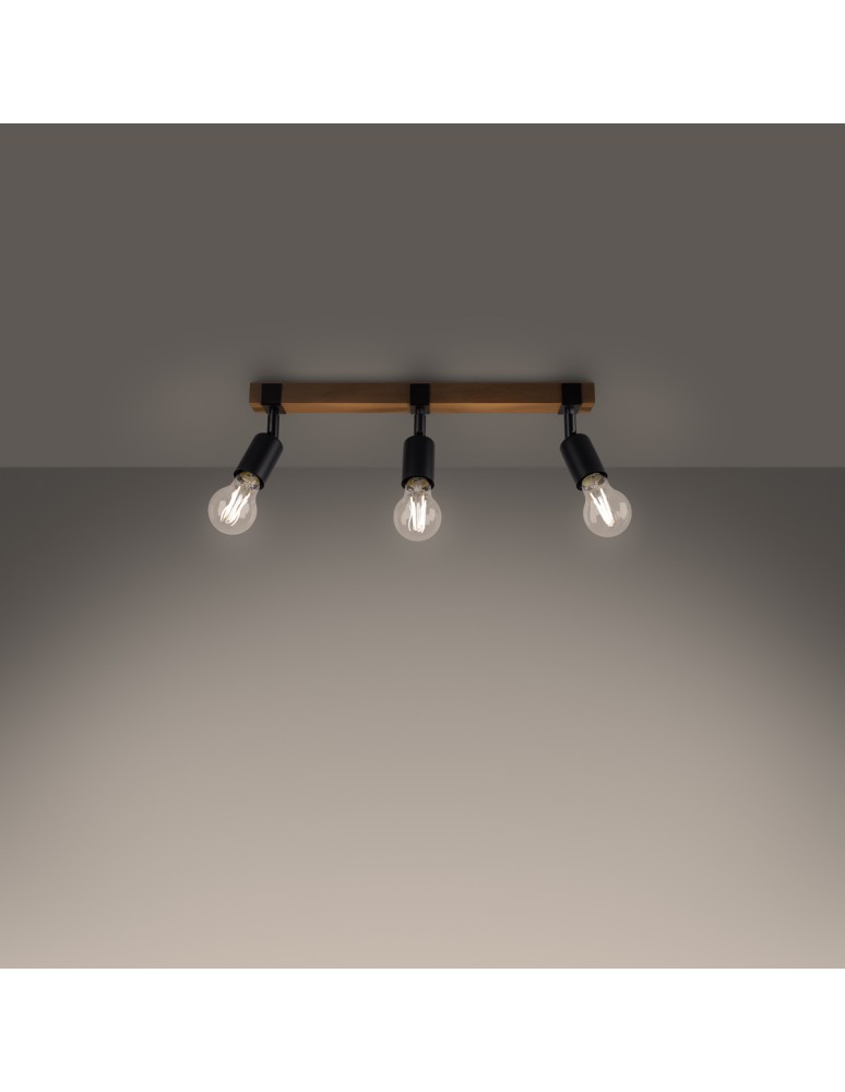 Adjustable ceiling lamps - spots - Sollux Plafond ZUCA 3 black SL.1297 - product kolory-swiatla.pl 3