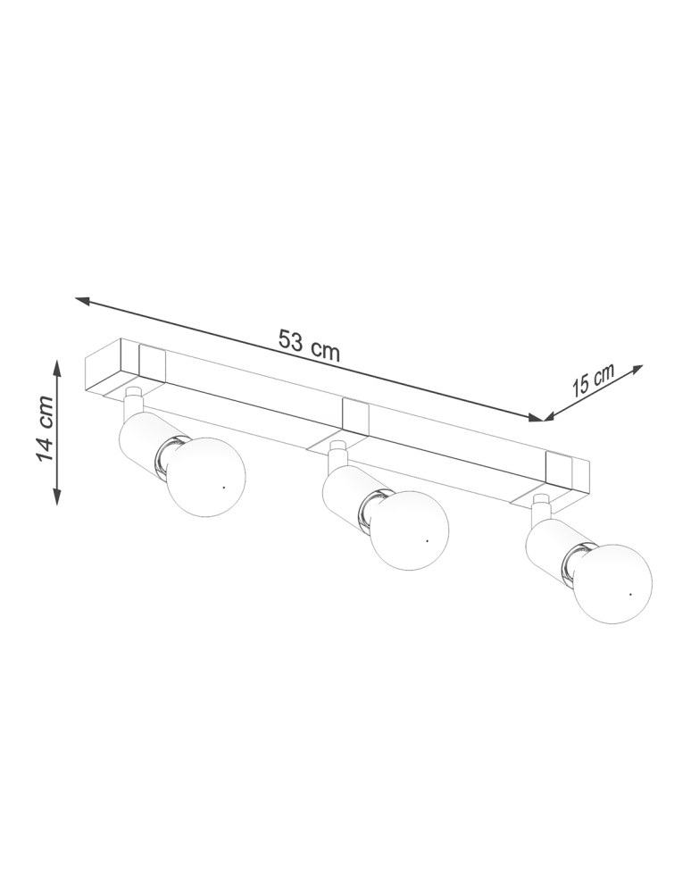 Adjustable ceiling lamps - spots - Sollux Plafond ZUCA 3 black SL.1297 - product kolory-swiatla.pl 5