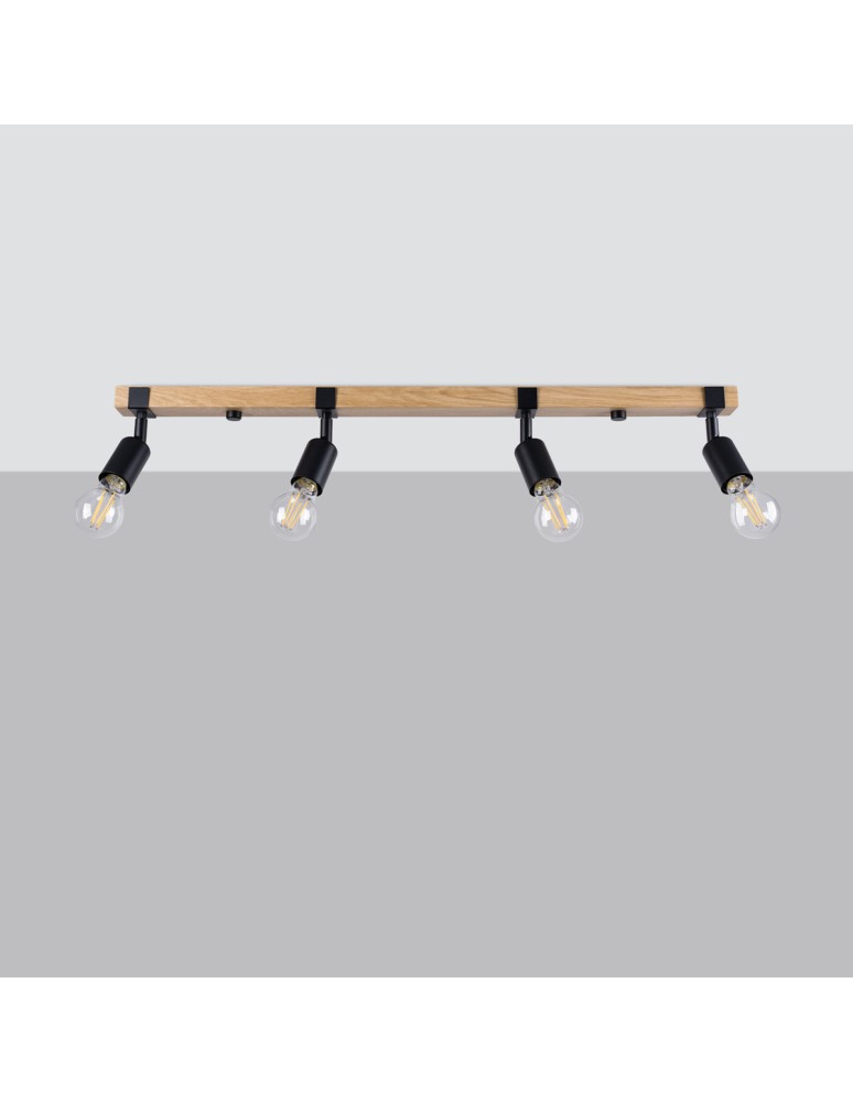 Adjustable ceiling lamps - spots - Sollux Plafond ZUCA 4 black SL.1298 - product kolory-swiatla.pl 2