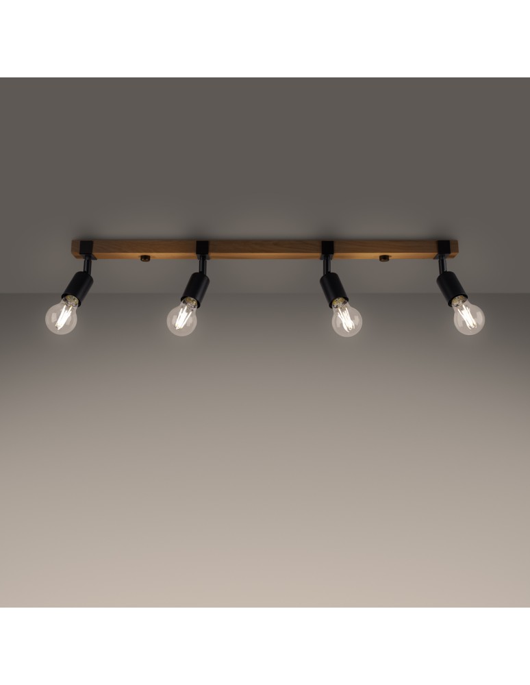 Adjustable ceiling lamps - spots - Sollux Plafond ZUCA 4 black SL.1298 - product kolory-swiatla.pl 3