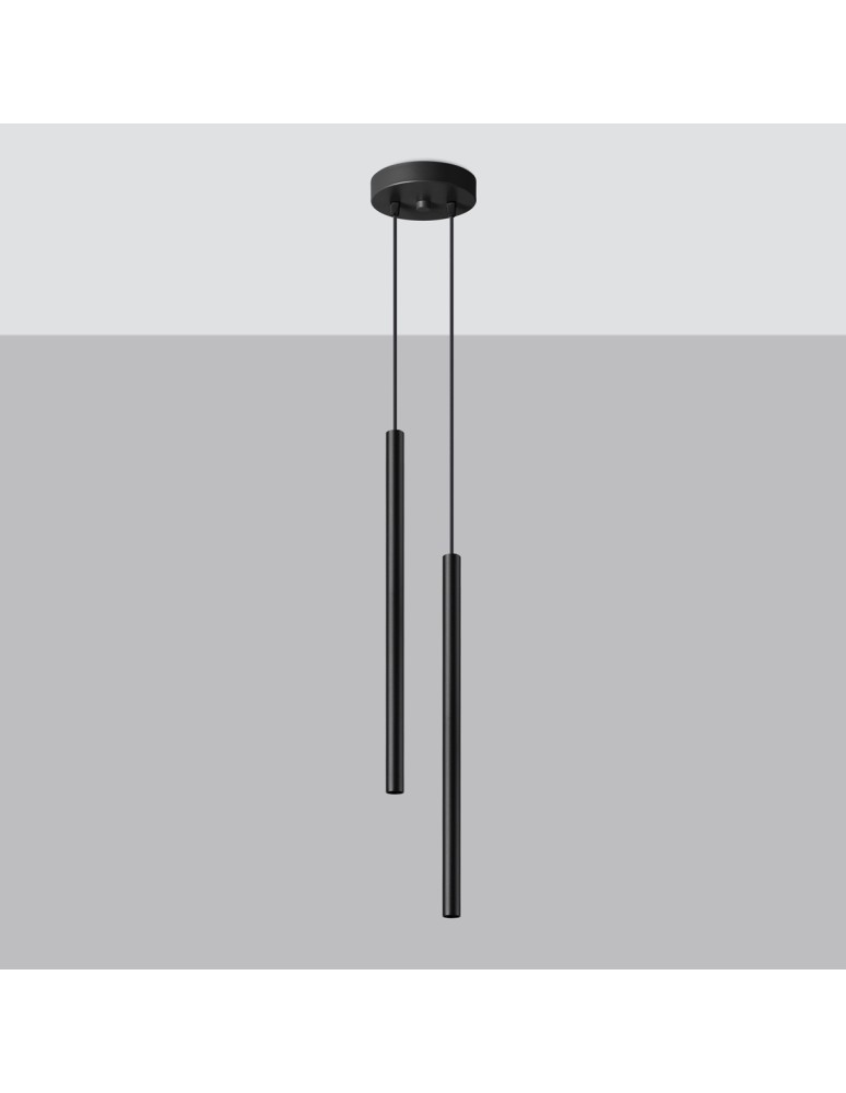 Pendant lamps - Sollux PASTELO 2 pendant lamp black SL.1304 - product kolory-swiatla.pl 2