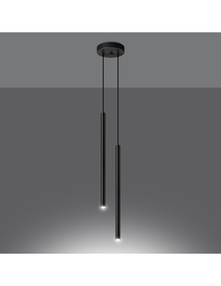 Pendant lamps - Sollux PASTELO 2 pendant lamp black SL.1304 - product kolory-swiatla.pl 3