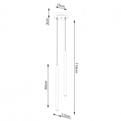 Sollux Lampa wisząca PASTELO 2 czarna SL.1304