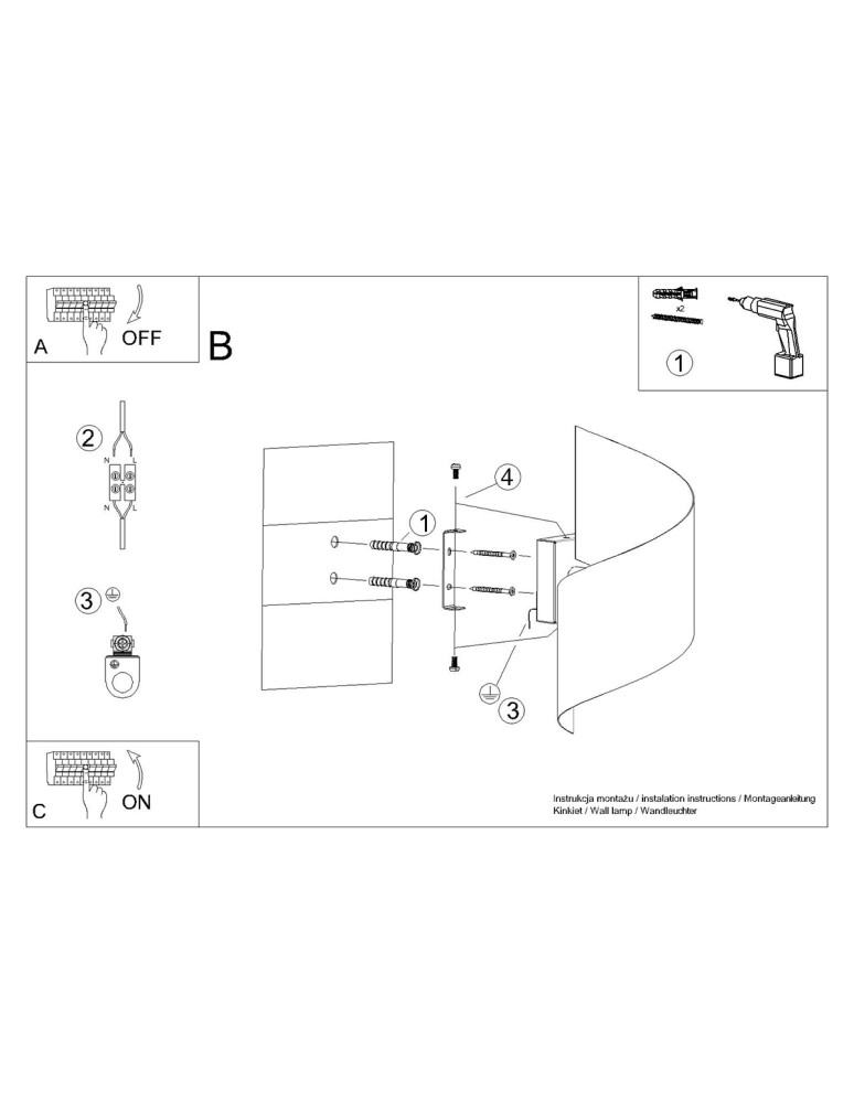 Wall lamps - Sollux Wall lamp TALASSA black SL.1309 - product kolory-swiatla.pl 7