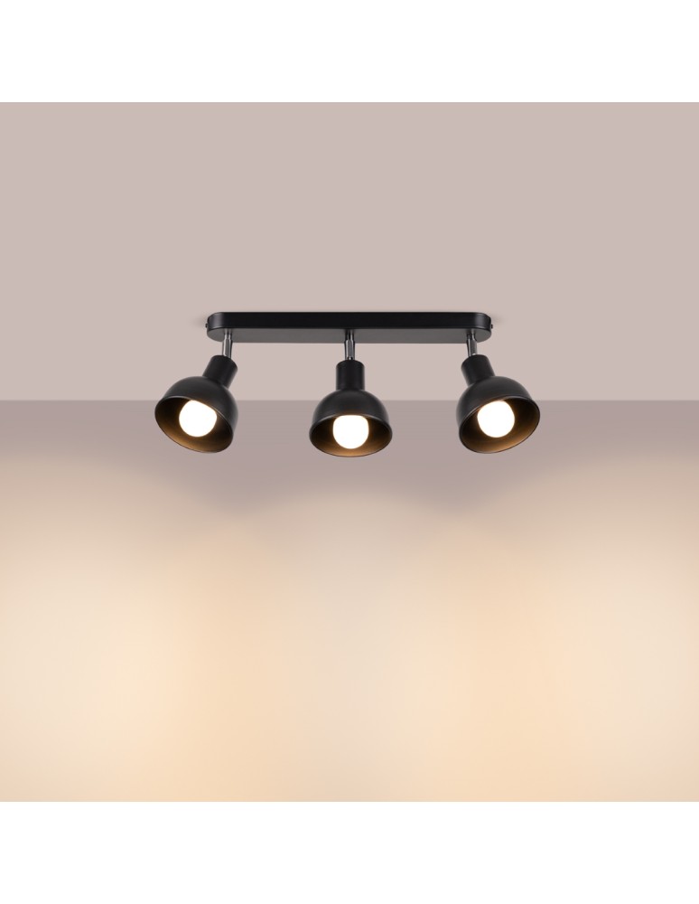 Adjustable ceiling lamps - spots - Sollux Plafond ELBA 3 black SL.1318 - product kolory-swiatla.pl 3