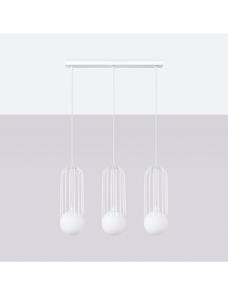 Pendant lamps on a strip - Sollux BRINA 3L pendant lamp white SL.1333 - product kolory-swiatla.pl 2