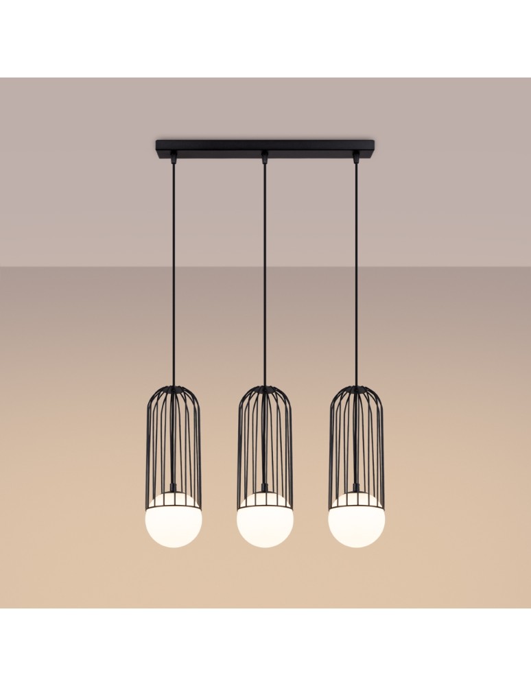 Pendant lamps on a strip - Sollux BRINA 3L pendant lamp black SL.1334 - product kolory-swiatla.pl 3