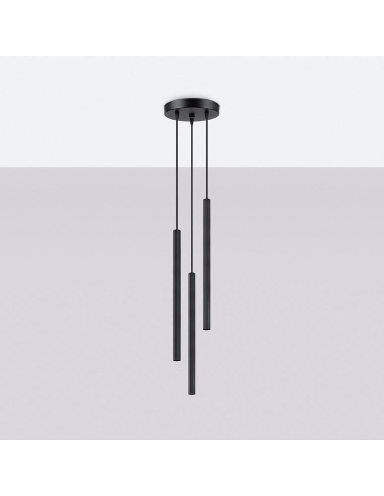 Pendant lamps - Sollux ARCHE 3P pendant lamp black SL.1341 - product kolory-swiatla.pl 2
