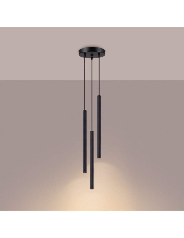 Pendant lamps - Sollux ARCHE 3P pendant lamp black SL.1341 - product kolory-swiatla.pl 3
