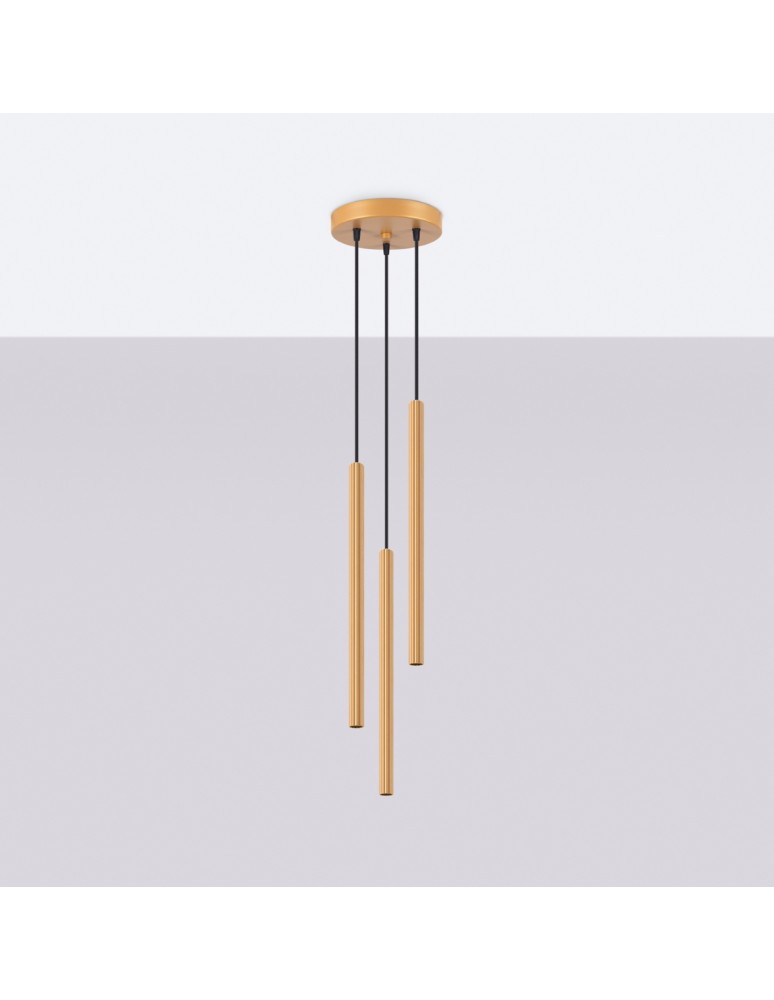 Pendant lamps - Sollux ARCHE 3P gold pendant lamp SL.1342 - product kolory-swiatla.pl 2