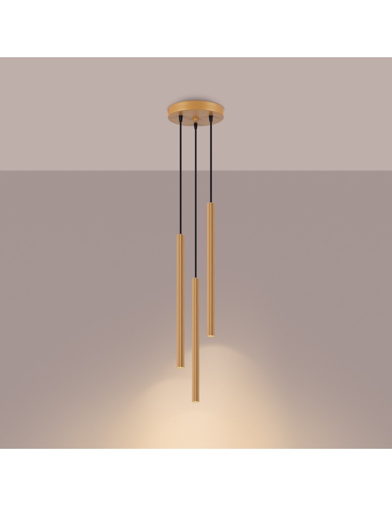 Pendant lamps - Sollux ARCHE 3P gold pendant lamp SL.1342 - product kolory-swiatla.pl 3