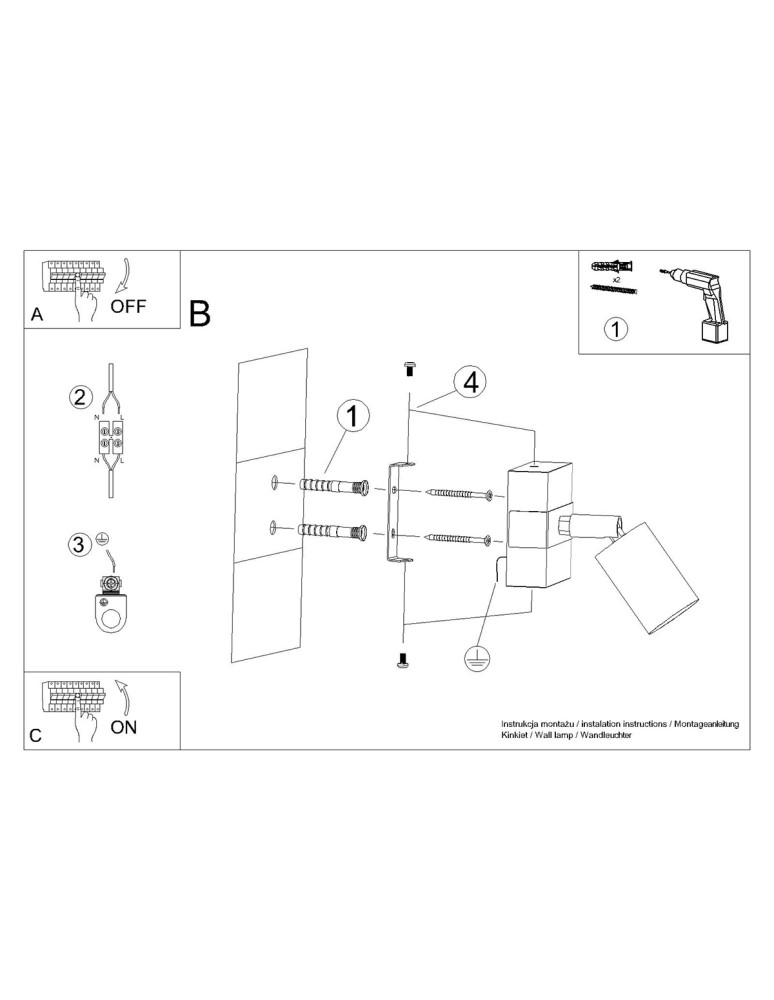 Wall lamps - Sollux Wall lamp FAGER 1 black SL.1343 - product kolory-swiatla.pl 9
