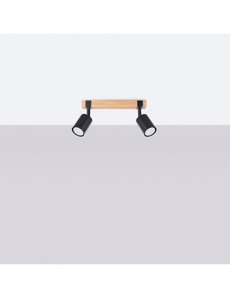 Adjustable ceiling lamps - spots - Sollux Plafond FAGER 2 black SL.1344 - product kolory-swiatla.pl 2