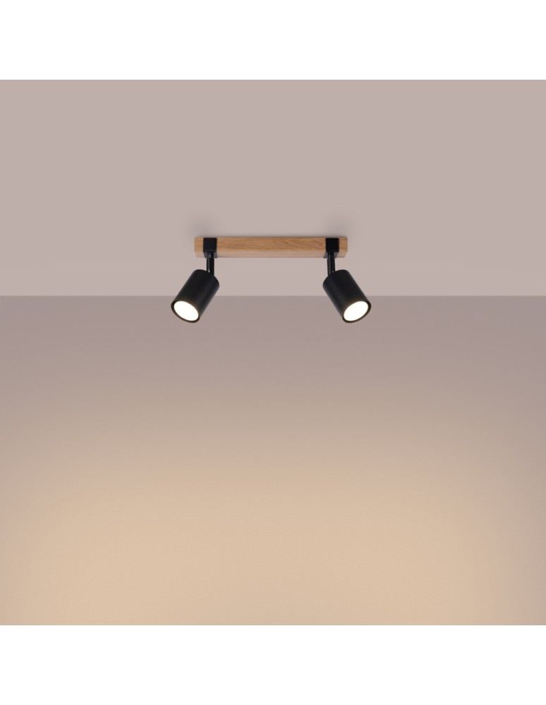 Adjustable ceiling lamps - spots - Sollux Plafond FAGER 2 black SL.1344 - product kolory-swiatla.pl 3