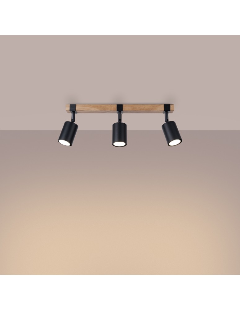 Adjustable ceiling lamps - spots - Sollux Plafond FAGER 3 black SL.1345 - product kolory-swiatla.pl 3