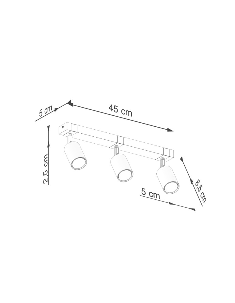 Adjustable ceiling lamps - spots - Sollux Plafond FAGER 3 black SL.1345 - product kolory-swiatla.pl 11