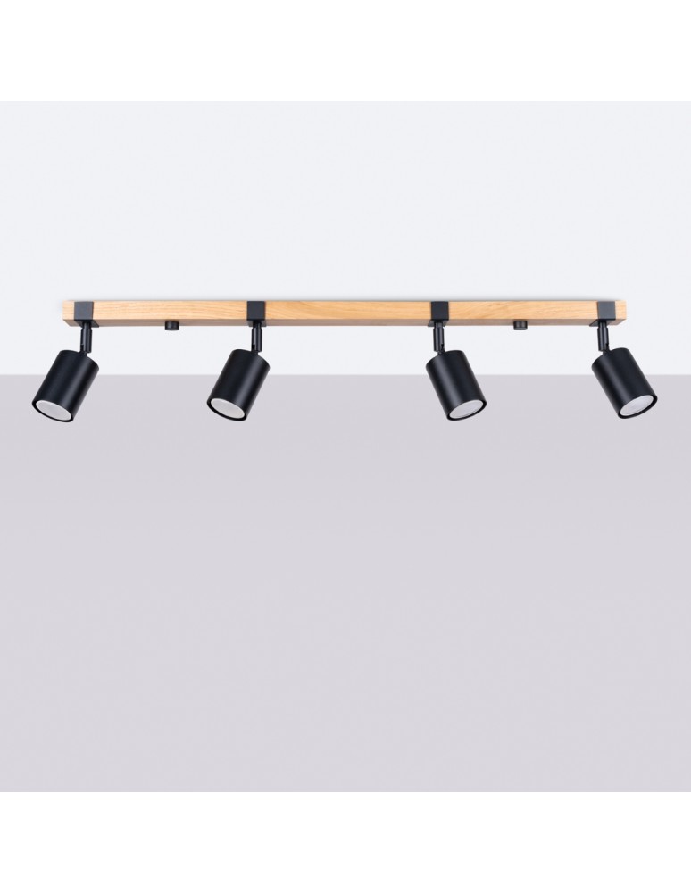 Adjustable ceiling lamps - spots - Sollux Plafond FAGER 4L black SL.1346 - product kolory-swiatla.pl 2