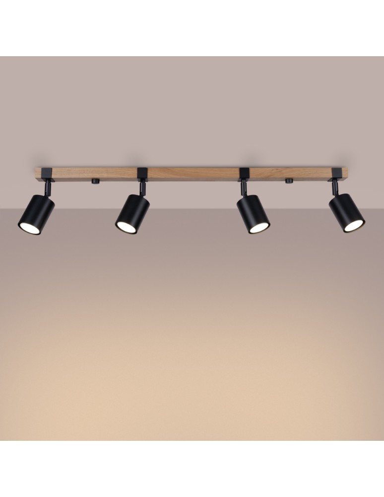 Adjustable ceiling lamps - spots - Sollux Plafond FAGER 4L black SL.1346 - product kolory-swiatla.pl 3