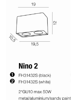 Azzardo NINO 2 WHITE/CHROM 2xGU10 Surface-mounted White/Chrome AZ0737 - product 2