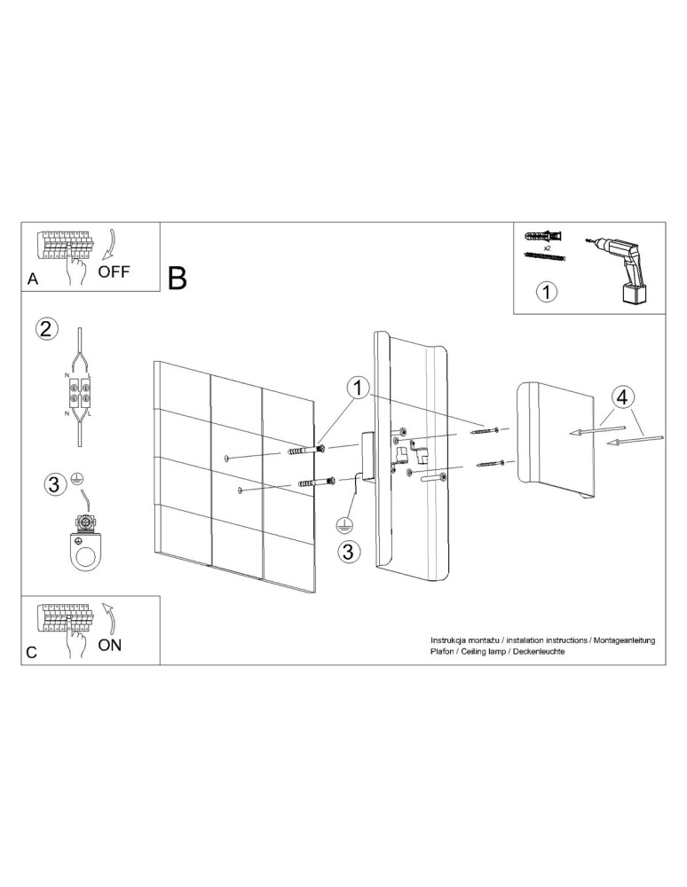 Wall lamps - Sollux Wall lamp DURLIN gold/black SL.1354 - product kolory-swiatla.pl 7