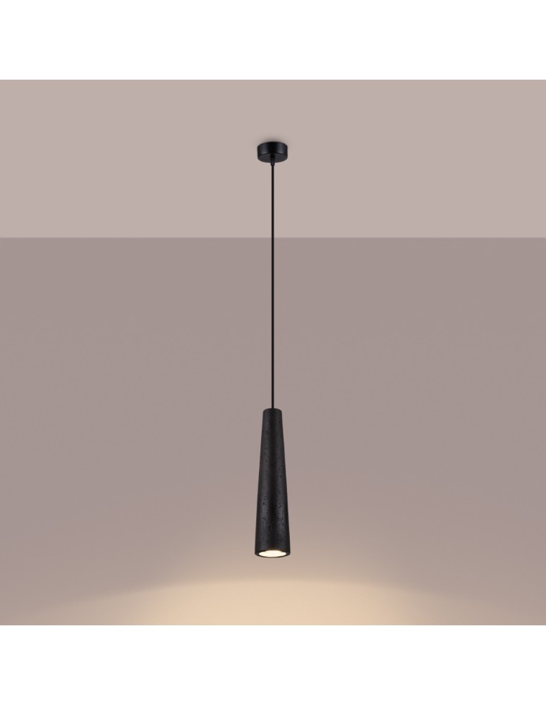 Pendant lamps - Sollux ELECTRA black concrete pendant lamp SL.1355 - product kolory-swiatla.pl 3