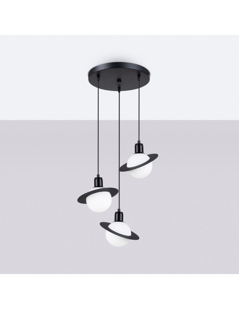 Pendant lamps - Sollux HYPERION 3P pendant lamp black SL.1359 - product kolory-swiatla.pl 2