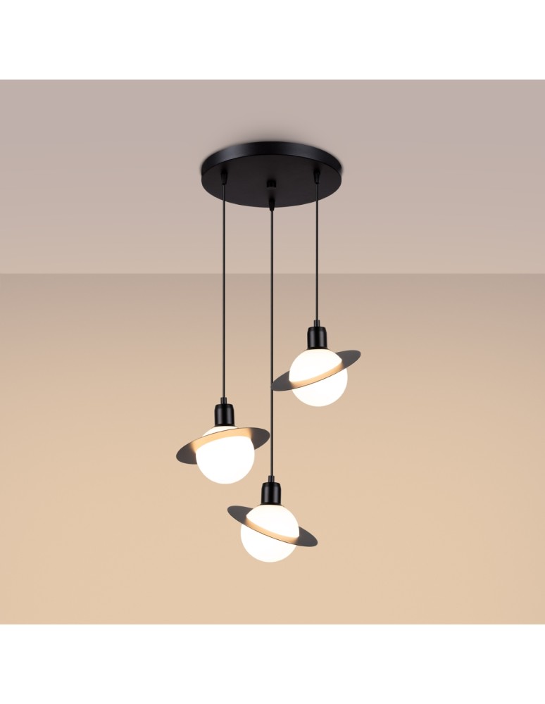 Pendant lamps - Sollux HYPERION 3P pendant lamp black SL.1359 - product kolory-swiatla.pl 3
