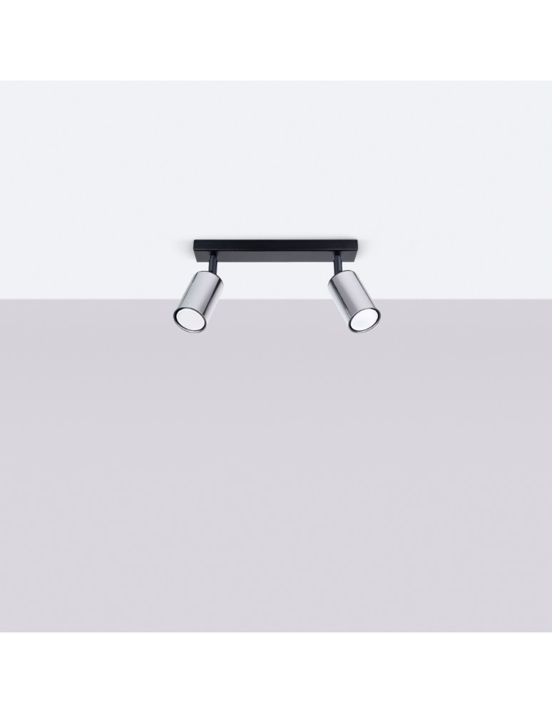 Adjustable ceiling lamps - spots - Sollux Plafond WINX 2 black/chrome SL.1367 - product kolory-swiatla.pl 2