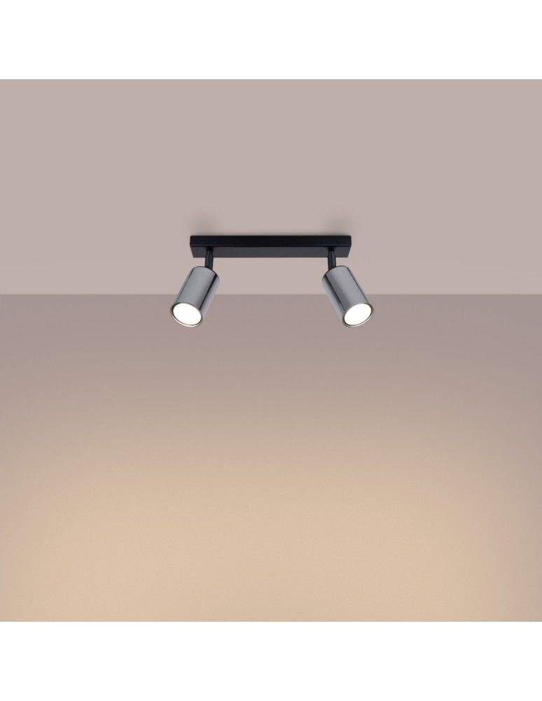 Adjustable ceiling lamps - spots - Sollux Plafond WINX 2 black/chrome SL.1367 - product kolory-swiatla.pl 3
